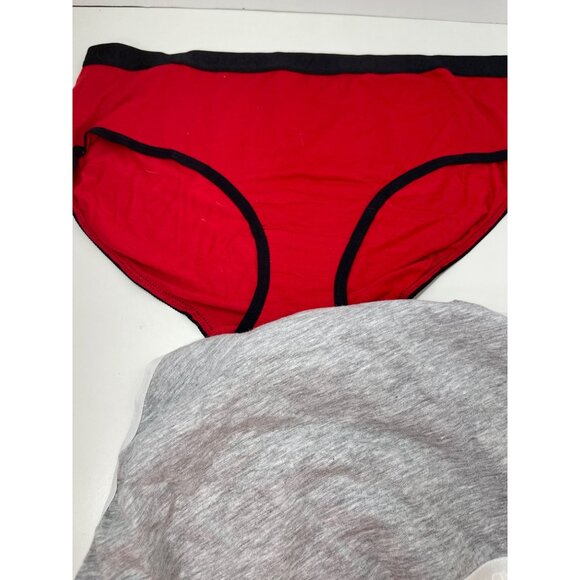 Nautica Womens Cotton Modal Bikini Briefs Size L‎ 3 Pack Red/Grey/White WOT - Picture 3 of 6